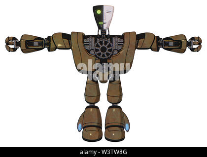 Roboter, die Elemente enthalten: humanoid Gesichtsmaske, zwei-face schwarz weisse Maske, schwere obere Brust, schwere mech Brust, Licht Bein exoshielding. Material: alt. Stockfoto