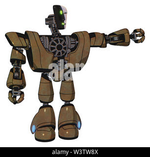 Roboter, die Elemente enthalten: humanoid Gesichtsmaske, zwei-face schwarz weisse Maske, schwere obere Brust, schwere mech Brust, Licht Bein exoshielding. Material: alt. Stockfoto