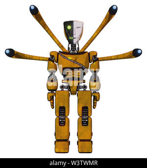 Mech Elemente enthalten: humanoid Gesichtsmaske, zwei-face schwarz weisse Maske, Licht Brust exoshielding, Kabel-Schärpe, blue-eye cam Kabel Tentakeln,... Stockfoto