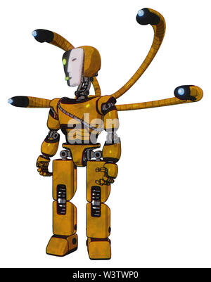 Mech Elemente enthalten: humanoid Gesichtsmaske, zwei-face schwarz weisse Maske, Licht Brust exoshielding, Kabel-Schärpe, blue-eye cam Kabel Tentakeln,... Stockfoto