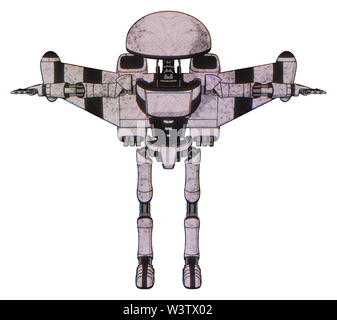 Bot, die Elemente enthalten: Kuppel Kopf, Brust Brust exosuit exoshielding, Ultraleicht, stellar Düsentragflächen Rocket Pack, ultralight Fuß exosuit. Stockfoto