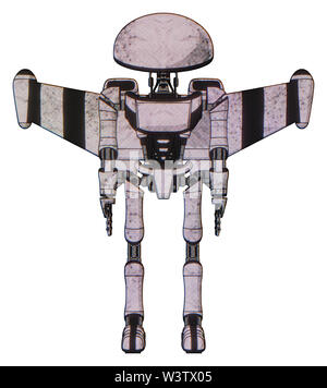 Bot, die Elemente enthalten: Kuppel Kopf, Brust Brust exosuit exoshielding, Ultraleicht, stellar Düsentragflächen Rocket Pack, ultralight Fuß exosuit. Stockfoto