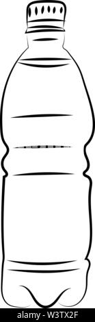Wasserflasche Skizze, Illustration, Vektor auf weißem Hintergrund. Stock Vektor