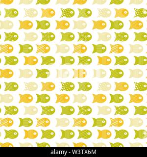 Fisch nahtlose Muster für Stoff textile Design, Kissen, Tapeten, Stoff, Taschen, Scrapbook Papier. Vector Illustration Stock Vektor