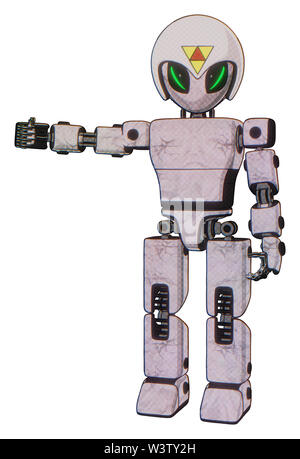 Automat mit Elementen: grau Alien style Kopf, Dämon Augen, Triangle Design, Helm, Licht, Prototyp exoplate exoshielding Brust Brust,. Stockfoto
