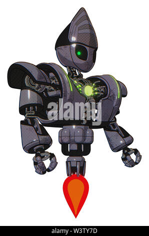 Mech Elemente enthalten: grau Alien style Kopf, Grün inset Augen, schwere obere Brust, schwere mech Brust, Green Energy Core, Jet Propulsion. Material:. Stockfoto