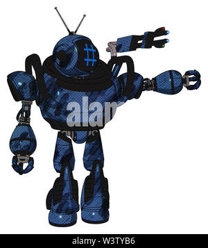 Automaten, die Elemente enthalten: Digitale Anzeige Kopf, Hashtag, retro Antennen, schwere obere Brust, Licht Bein exoshielding, stomper Fuß mod. Stockfoto