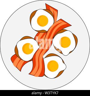 Speck und Eier, Illustration, Vektor auf weißem Hintergrund. Stock Vektor