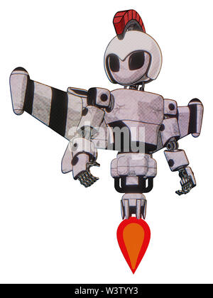 Cyborg Elemente enthalten: grau Alien style Kopf, schwarze Augen, Galea römischen Soldaten Ornament, Helm, Licht Brust exoshielding, Prototyp exoplate... Stockfoto