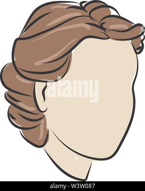 Mädchen Frisur, Illustration, Vektor auf weißem Hintergrund Stock Vektor