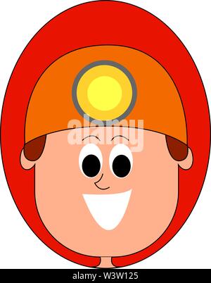 Happy Miner, Illustration, Vektor auf weißem Hintergrund Stock Vektor