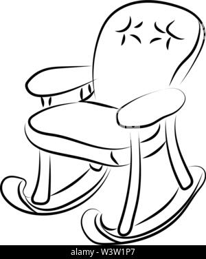 Sessel Zeichnung, Illustration, Vektor auf weißem Hintergrund Stock Vektor