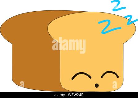 Schlafen Brot, Illustration, Vektor auf weißem Hintergrund Stock Vektor