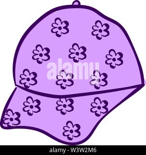 Purple floral Cap, Illustration, Vektor auf weißem Hintergrund Stock Vektor