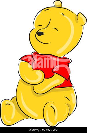 Wenig Winnie the Pooh, Illustration, Vektor auf weißem Hintergrund Stock Vektor