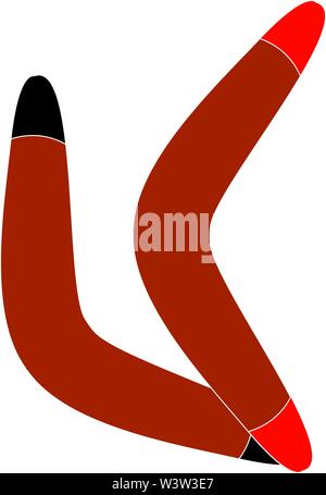 Red Boomerang, Illustration, Vektor auf weißem Hintergrund. Stock Vektor