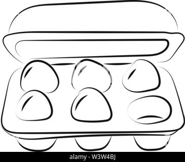Eier in, Zeichnung, Illustration, Vektor auf weißem Hintergrund. Stock Vektor