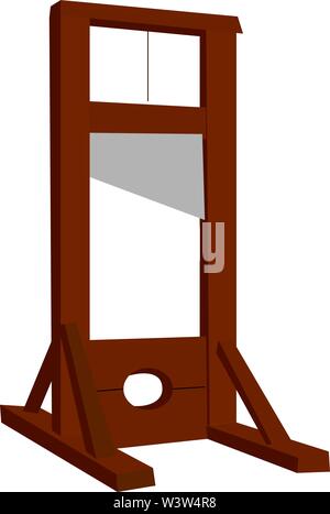 Guillotine, Illustration, Vektor auf weißem Hintergrund. Stock Vektor