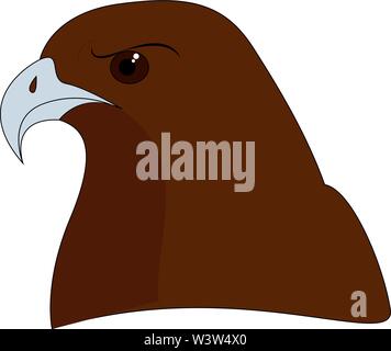 Braun Hawk, Illustration, Vektor auf weißem Hintergrund. Stock Vektor