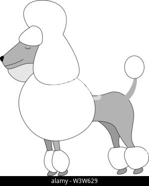 Royal Pudel Hund, Illustration, Vektor auf weißem Hintergrund. Stock Vektor