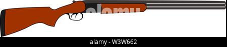 Schrotflinte Waffe, Illustration, Vektor auf weißem Hintergrund. Stock Vektor
