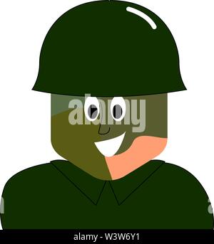 Krieg gedruckten Soldat, Illustration, Vektor auf weißem Hintergrund. Stock Vektor
