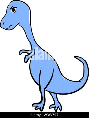 Wütend blauer Dinosaurier, Illustration, Vektor auf weißem Hintergrund. Stock Vektor