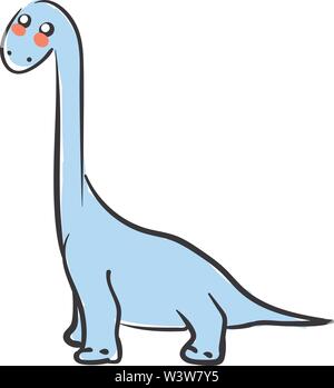 Cute brachiosaurus, Illustration, Vektor auf weißem Hintergrund. Stock Vektor