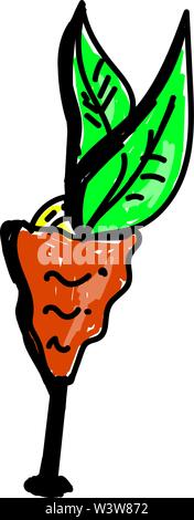Karotte Cocktail, Illustration, Vektor auf weißem Hintergrund. Stock Vektor