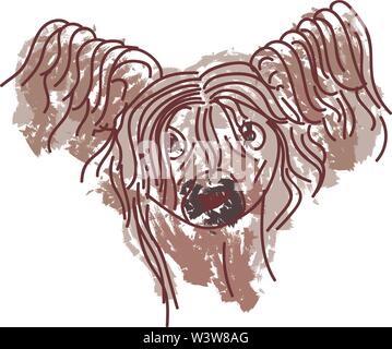 Schopfhund, Illustration, Vektor auf weißem Hintergrund. Stock Vektor