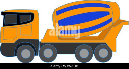 Betonmischer, Illustration, Vektor auf weißem Hintergrund. Stock Vektor