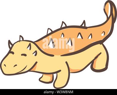 Cute ankylosaurus, Illustration, Vektor auf weißem Hintergrund. Stock Vektor