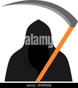 Grim Reaper, Illustration, Vektor auf weißem Hintergrund. Stock Vektor