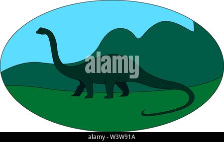 Diplodocus, Illustration, Vektor auf weißem Hintergrund. Stock Vektor