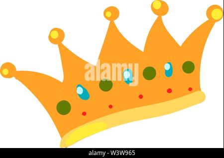 Könige Gold Crown, Illustration, Vektor auf weißem Hintergrund. Stock Vektor