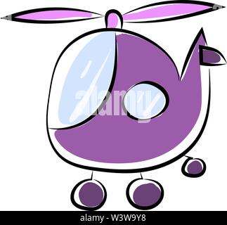 Lila Hubschrauber, Illustration, Vektor auf weißem Hintergrund. Stock Vektor