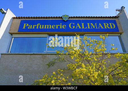 GRASSE, Frankreich-21 Apr 2018 - Ansicht der Galimard Parfüm Museum und Fabrik in Grasse, Provence, Frankreich. Stockfoto