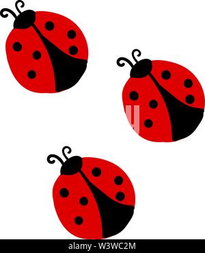 Marienkäfer, Illustration, Vektor auf weißem Hintergrund. Stock Vektor