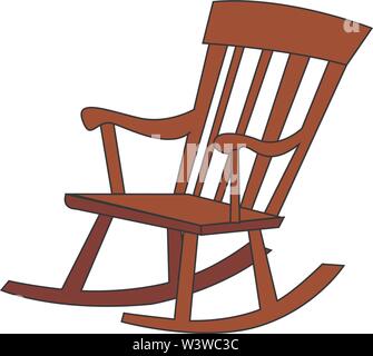 Schaukelstuhl, Illustration, Vektor auf weißem Hintergrund. Stock Vektor