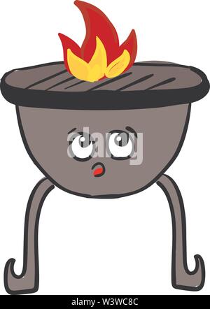 Erschrocken Brazier, Illustration, Vektor auf weißem Hintergrund. Stock Vektor