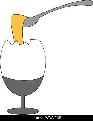 Weich gekochte Eier, Illustration, Vektor auf weißem Hintergrund. Stock Vektor