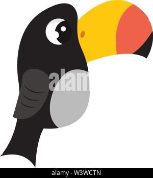 Toco Toucan, Illustration, Vektor auf weißem Hintergrund. Stock Vektor