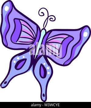 Purple Butterfly, Illustration, Vektor auf weißem Hintergrund. Stock Vektor