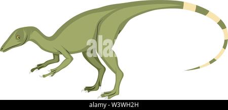 Compsognathus, Illustration, Vektor auf weißem Hintergrund. Stock Vektor