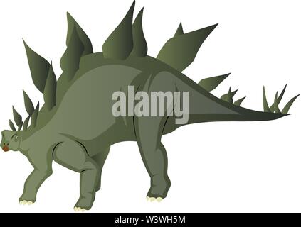 Stegosaurus, Illustration, Vektor auf weißem Hintergrund. Stock Vektor