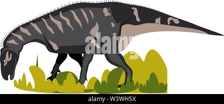 Iguanodon, Illustration, Vektor auf weißem Hintergrund. Stock Vektor