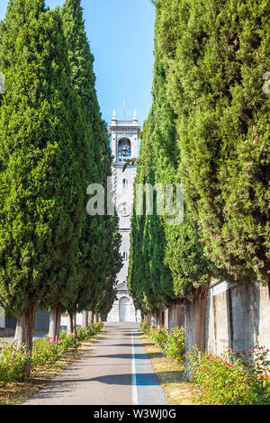 Zypressen Allee Brescia Lombardei Italien Stockfoto