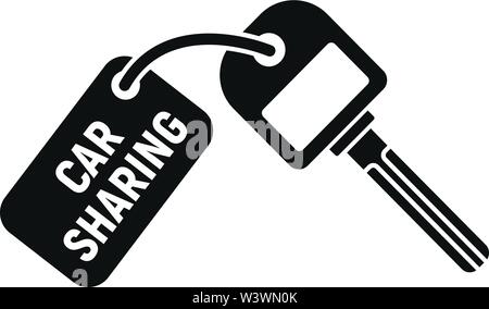 Car Sharing Key Symbol. Einfache Illustration des Car Sharing Key vektor Symbol für Web Design auf weißem Hintergrund Stock Vektor