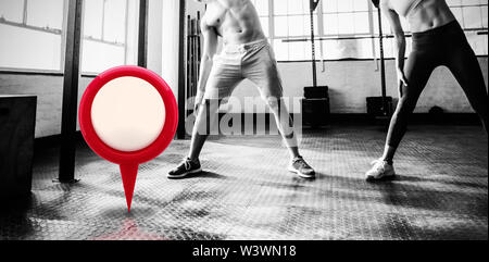 Das zusammengesetzte Bild von zwei Menschen fit Fitness tun Stockfoto