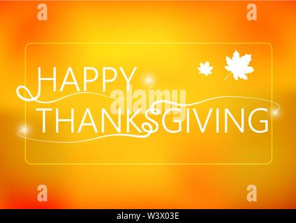 Banner Happy Thanksgiving auf Herbst Hintergrund. Vector Illustration. Stock Vektor